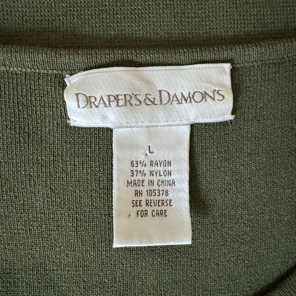 Drapers & Damons Sleeveless Top Women Large Olive Green Scoop Neck‎ Shirt - Picture 10 of 13